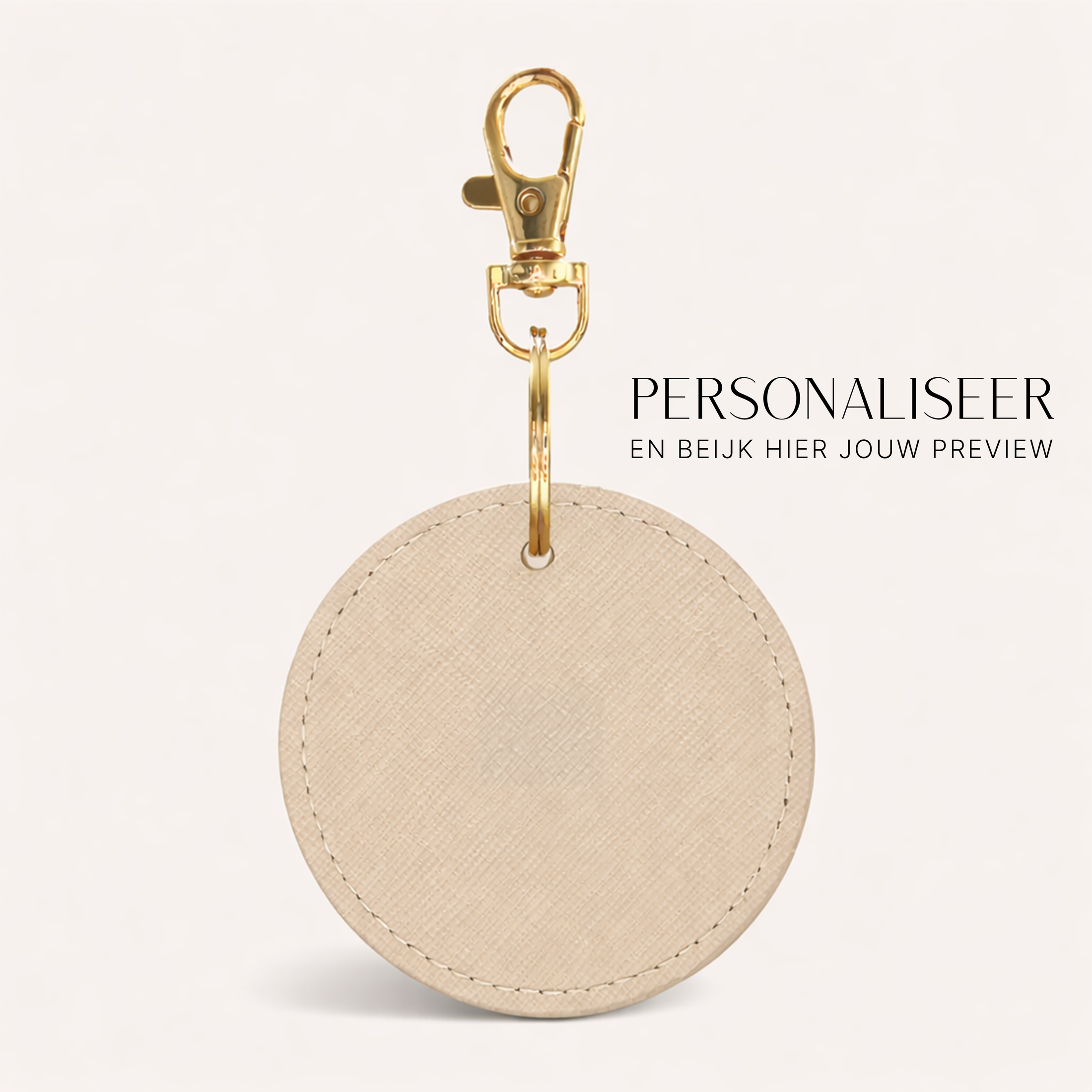 Sleutelhanger Rond ⎮ Pure Beige